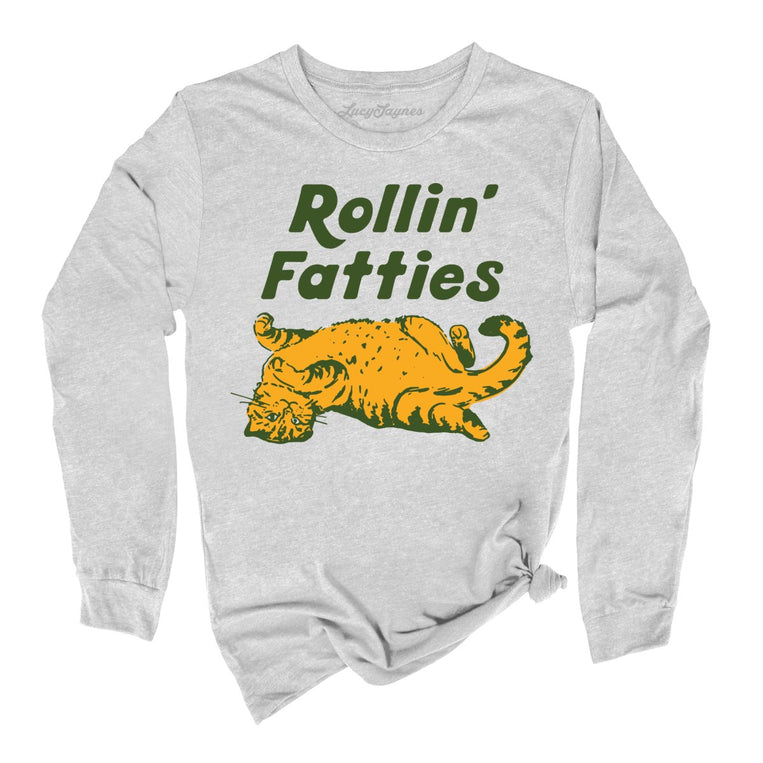 Rollin' Fatties Graphic Long Sleeve Tee - Athletic Heather