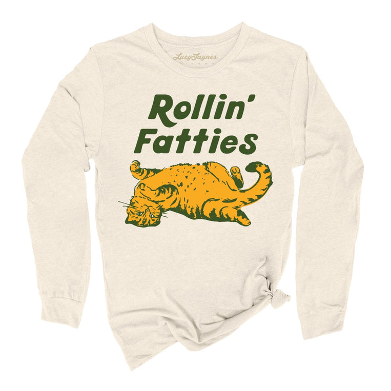 Rollin' Fatties Graphic Long Sleeve Tee - Natural