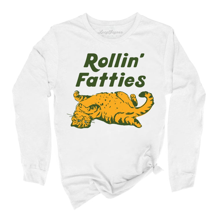 Rollin' Fatties Graphic Long Sleeve Tee - White