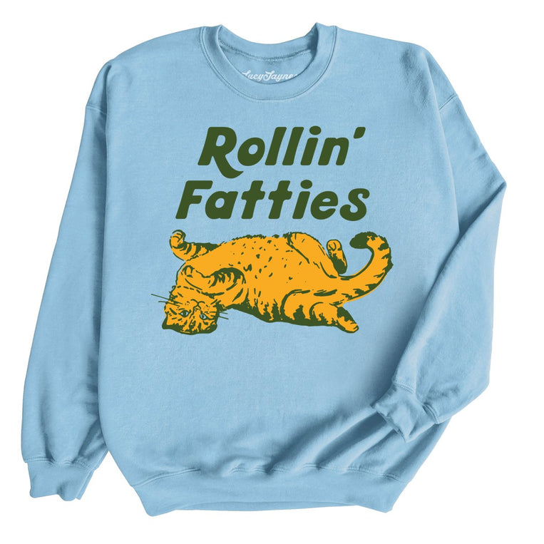 Rollin' Fatties Graphic Sweatshirt - Light Blue
