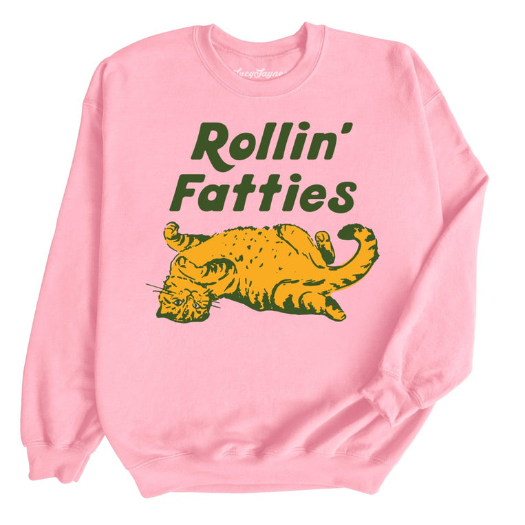 Rollin' Fatties Graphic Sweatshirt - Light Pink