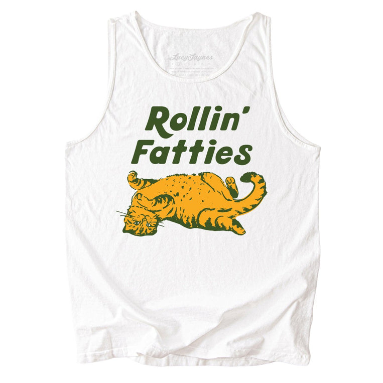 Rollin' Fatties Comfort Colors Graphic Tank Top - White