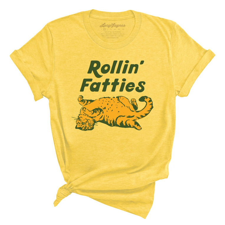 Rollin' Fatties Graphic Tee - Heather Yellow