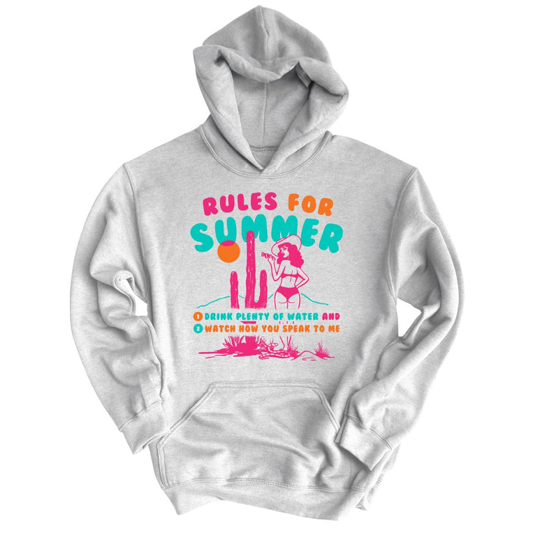 Rules For Summer Graphic Hoodie - Grey Heather