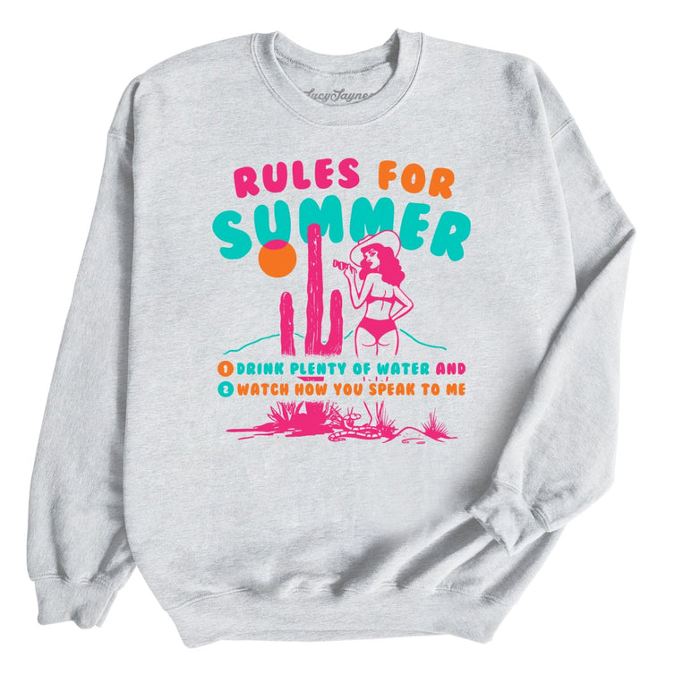 Rules For Summer Graphic Sweatshirt - Ash