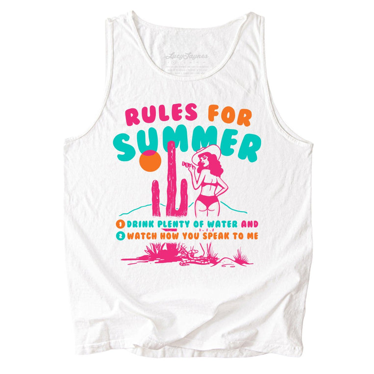 Rules For Summer Comfort Colors Graphic Tank Top
