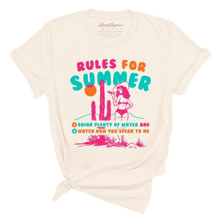 Rules For Summer Graphic Tee - Natural