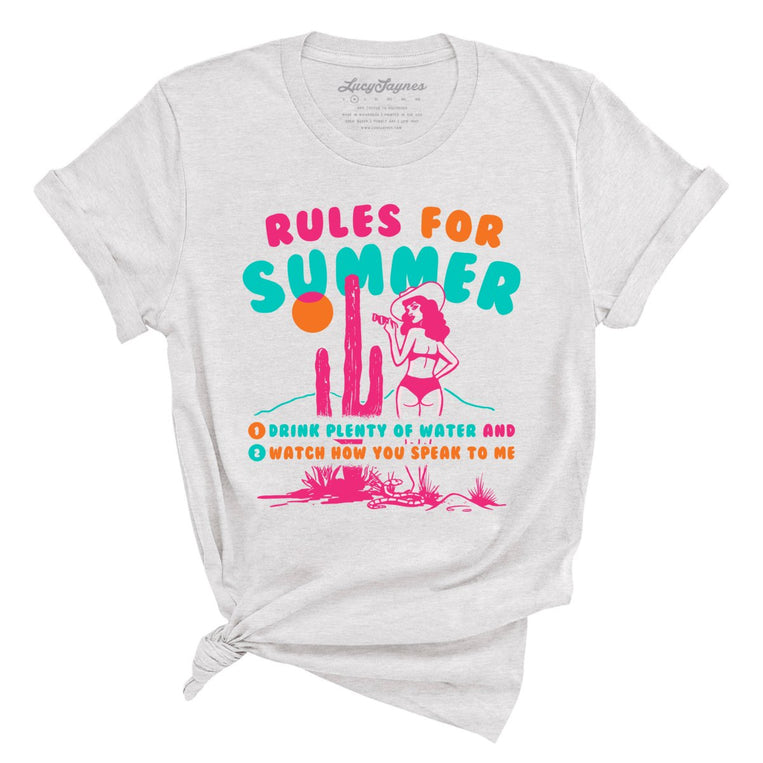 Rules For Summer Graphic Tee - Ash