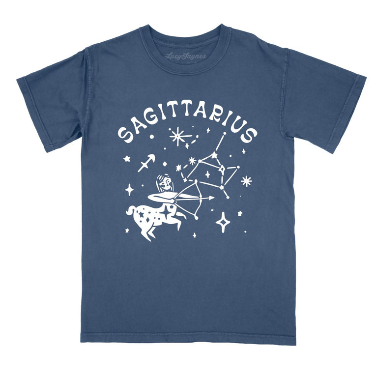 Sagittarius Comfort Colors Graphic Tee - Denim