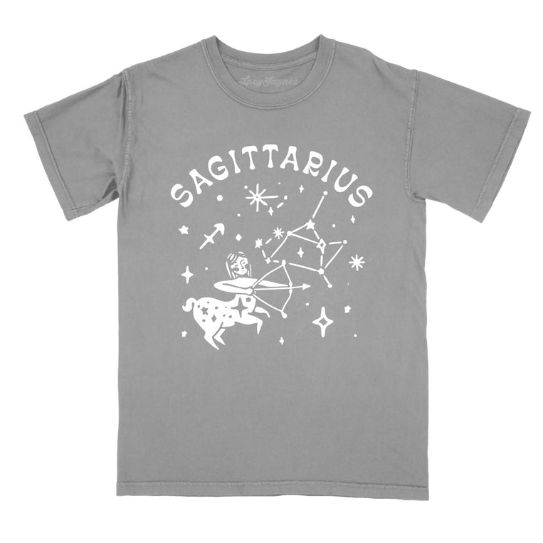 Sagittarius Comfort Colors Graphic Tee - Grey