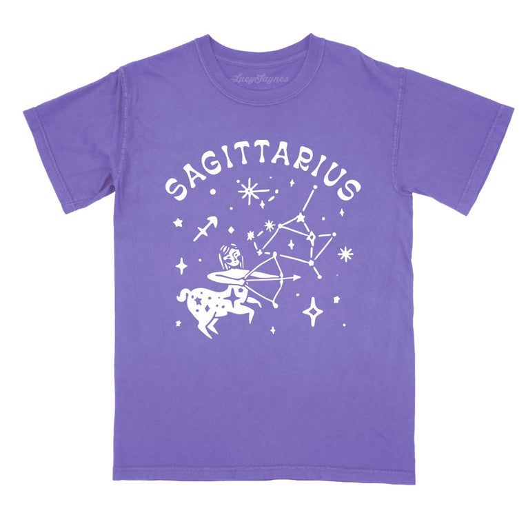Sagittarius Comfort Colors Graphic Tee - Violet