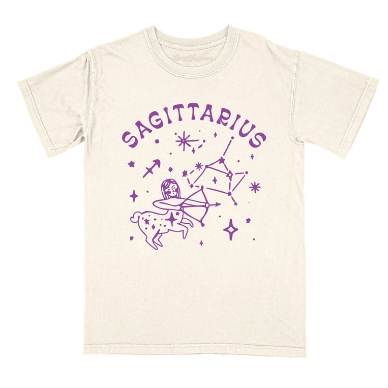 Sagittarius Comfort Colors Graphic Tee - Ivory