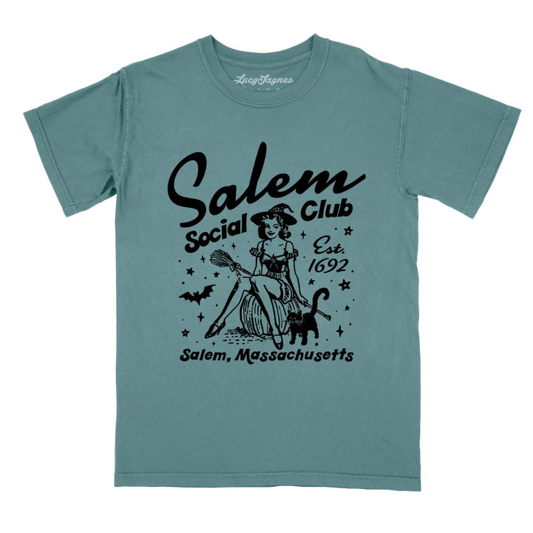 Salem Social Club Comfort Colors Graphic Tee - Blue Spruce