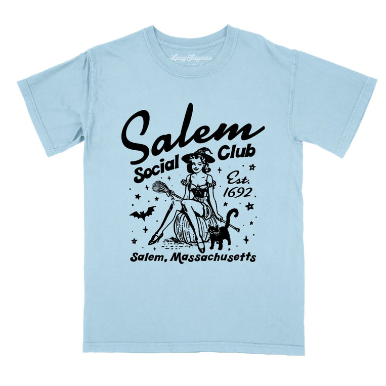 Salem Social Club Comfort Colors Graphic Tee - Chambray