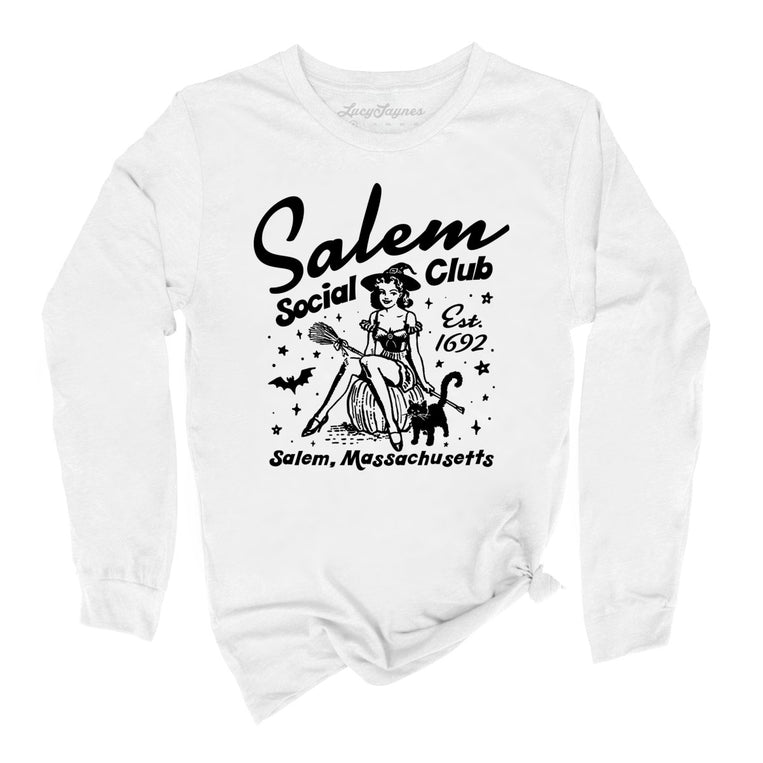 Salem Social Club Graphic Long Sleeve Tee - White