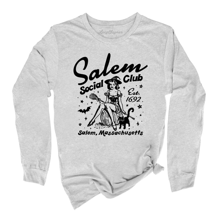 Salem Social Club Graphic Long Sleeve Tee - Athletic Heather