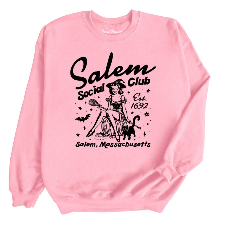 Salem Social Club Graphic Sweatshirt - Light Pink