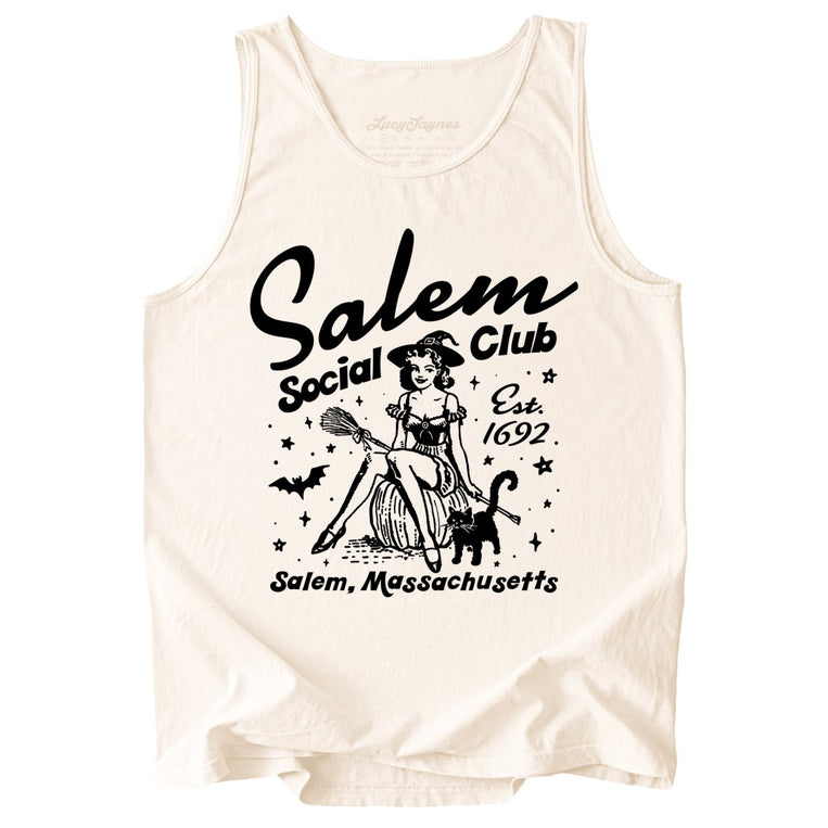 Salem Social Club Comfort Colors Graphic Tank Top - Ivory
