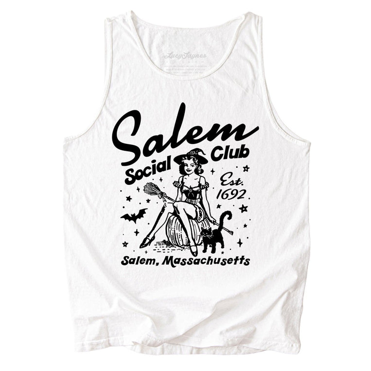 Salem Social Club Comfort Colors Graphic Tank Top - White