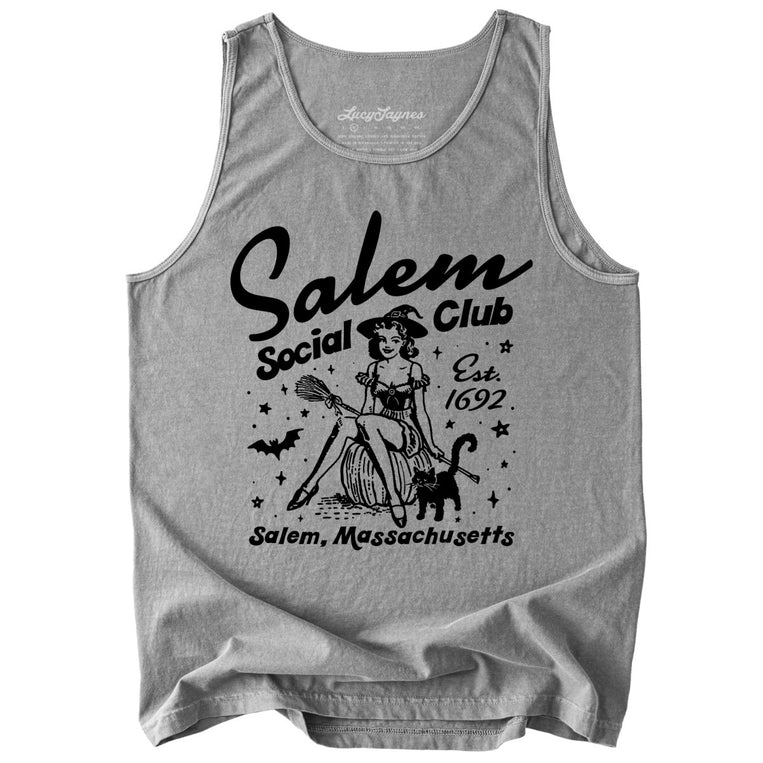 Salem Social Club Comfort Colors Graphic Tank Top - Grey