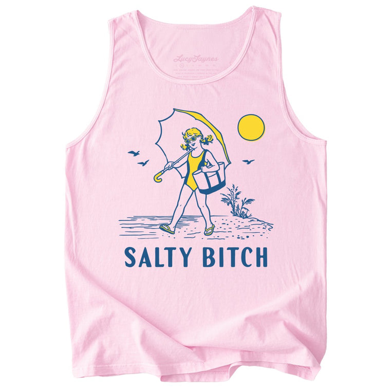 Salty Bitch Comfort Colors Graphic Tank Top - Blossom