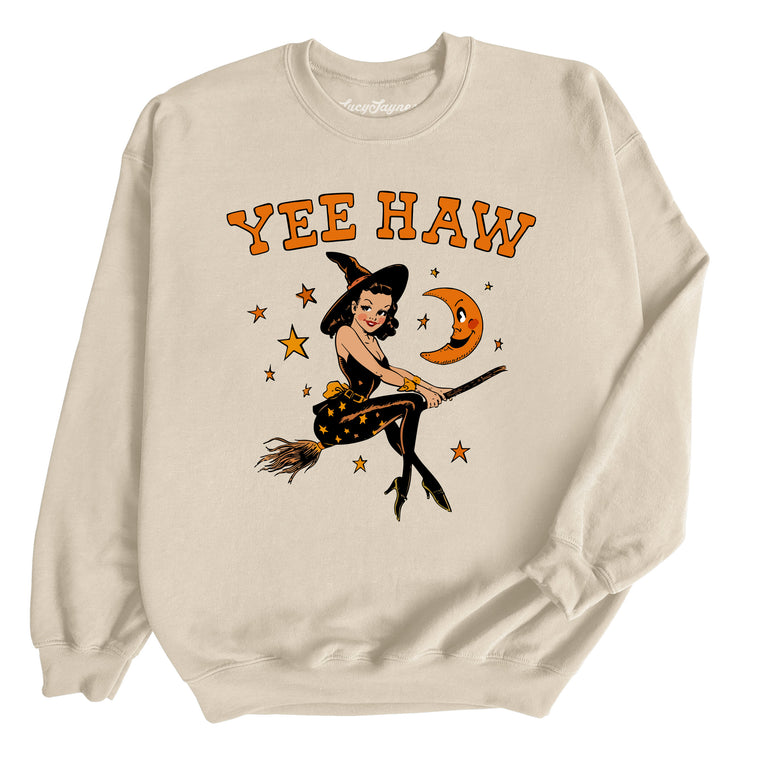 Yee Haw Witch Graphic Sweatshirt - Sand