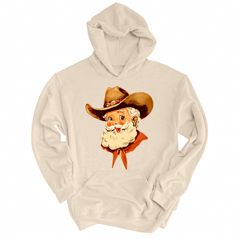 Cowboy Santa Graphic Hoodie - Sand