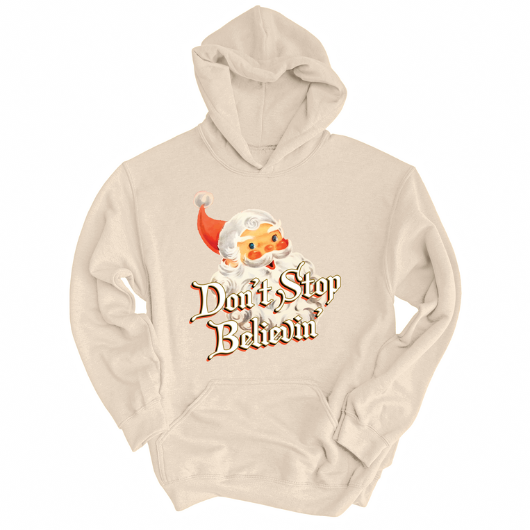 Don't Stop Believin' Graphic Hoodie - Sand