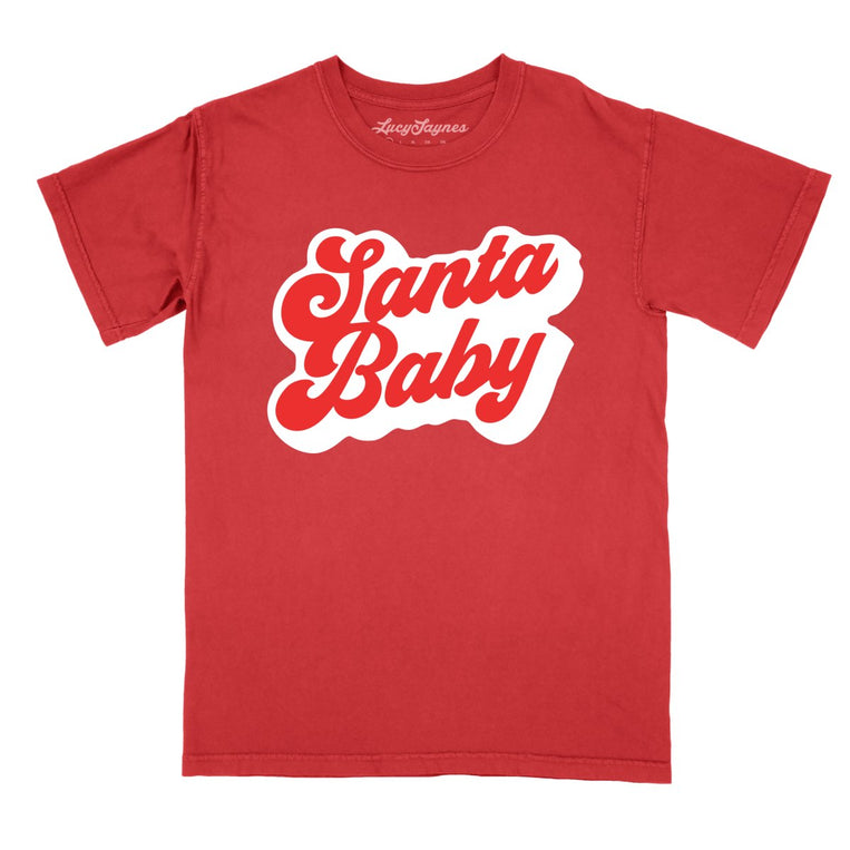 Santa Baby Comfort Colors Graphic Tee - Red