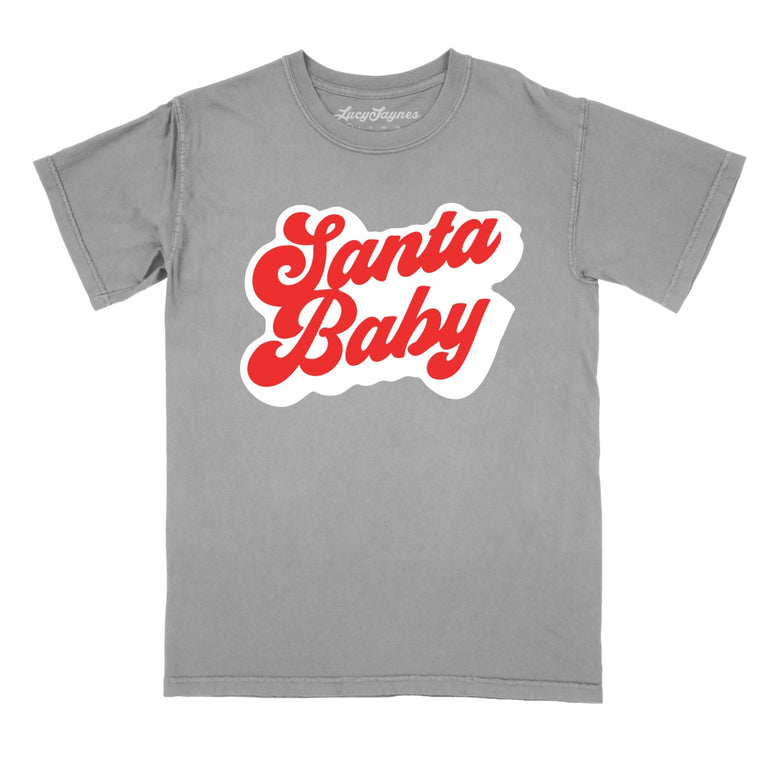 Santa Baby Comfort Colors Graphic Tee - Grey