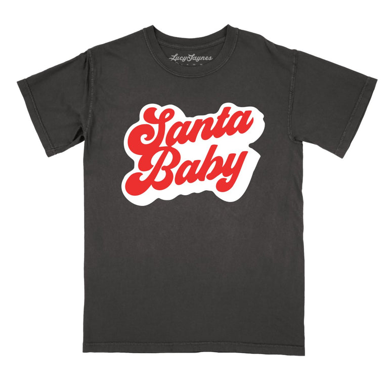 Santa Baby Comfort Colors Graphic Tee - Pepper