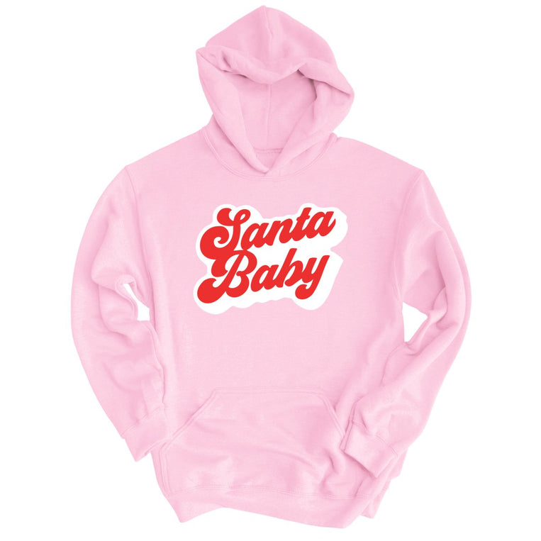 Santa Baby Graphic Hoodie - Light Pink