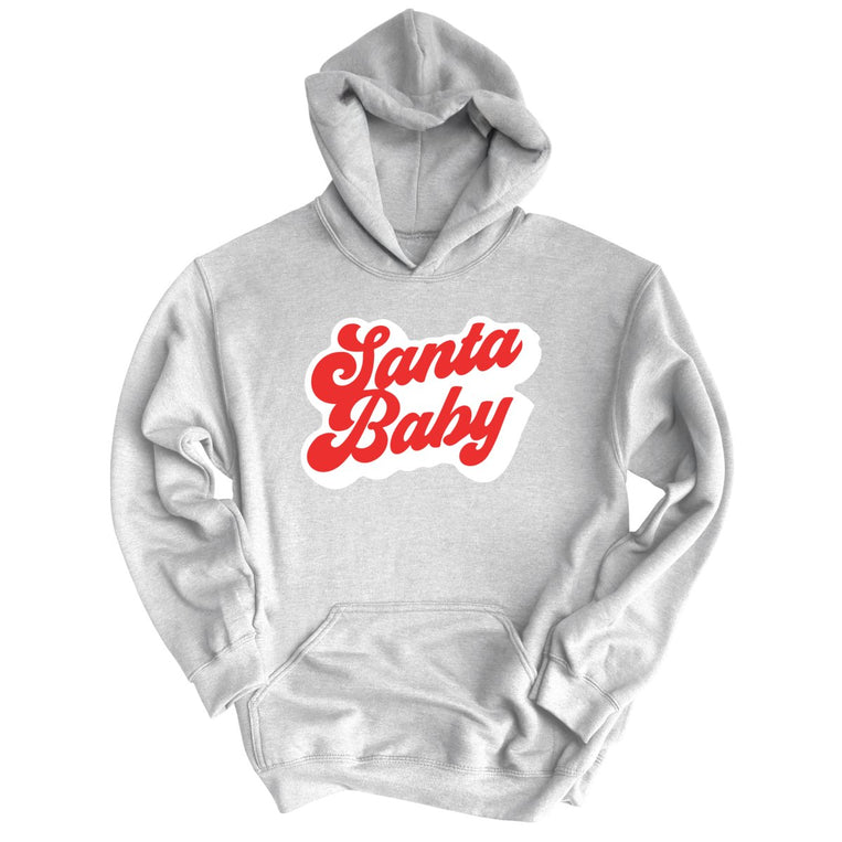 Santa Baby Graphic Hoodie - Grey Heather