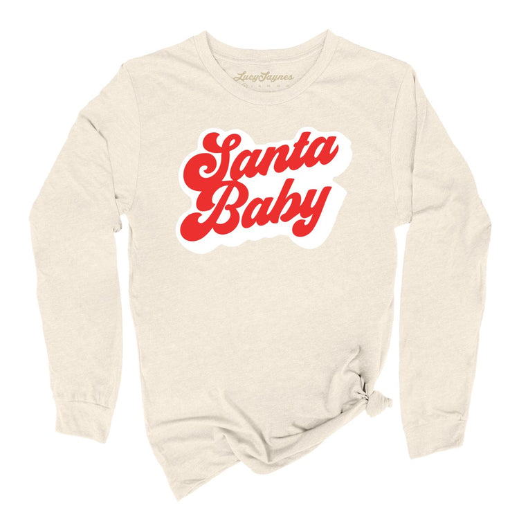 Santa Baby Graphic Long Sleeve Tee - Natural