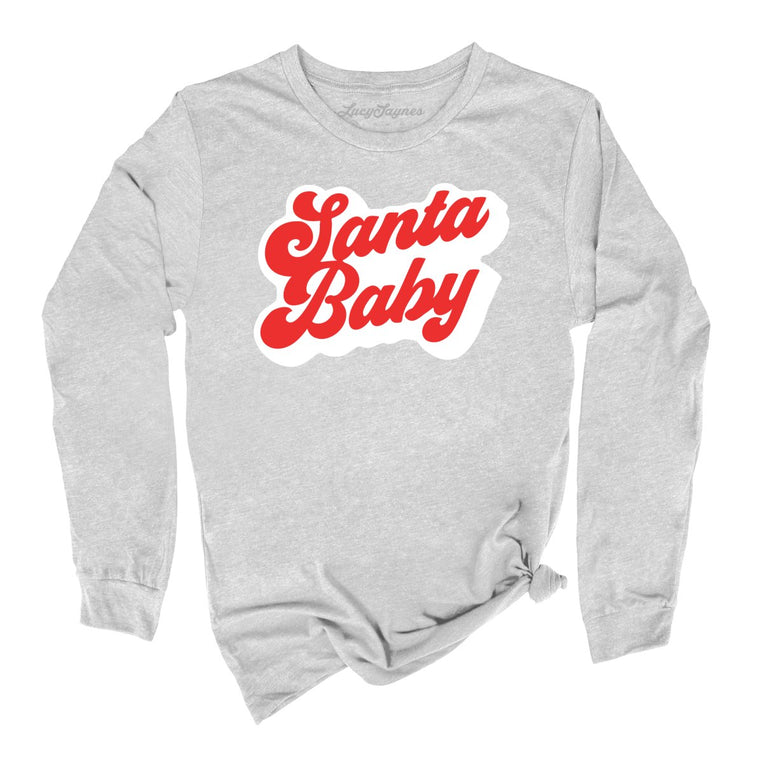 Santa Baby Graphic Long Sleeve Tee - Athletic Heather