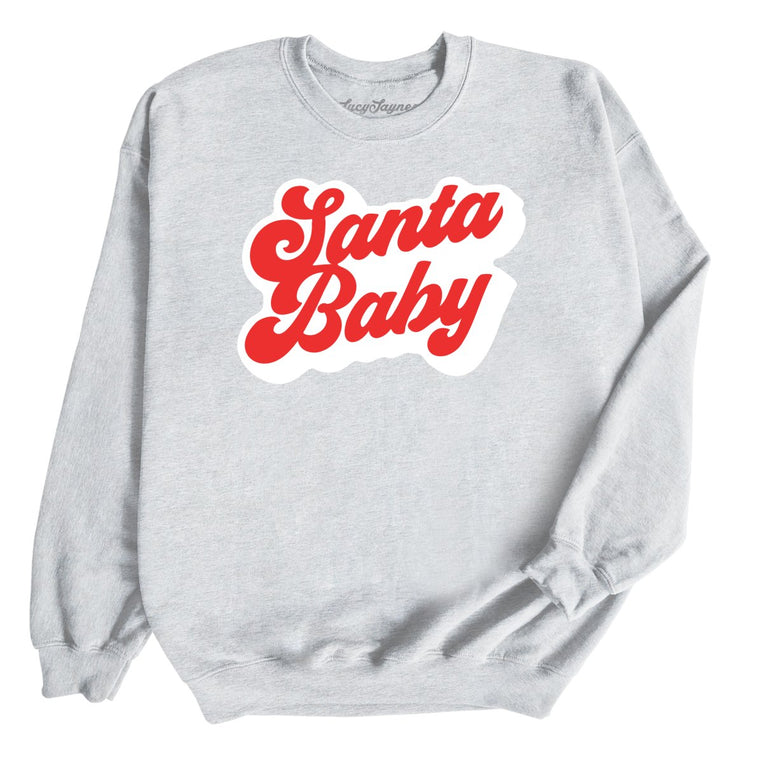 Santa Baby Graphic Sweatshirt - Ash