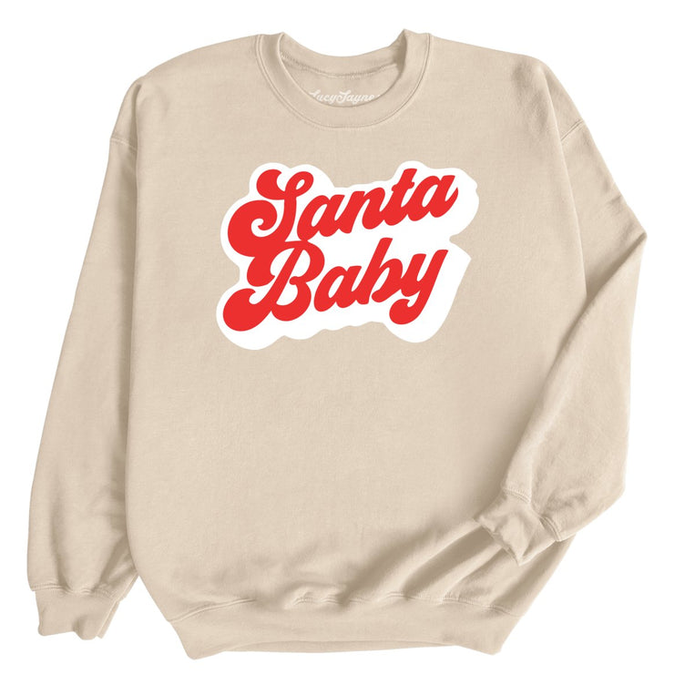 Santa Baby Graphic Sweatshirt - Sand