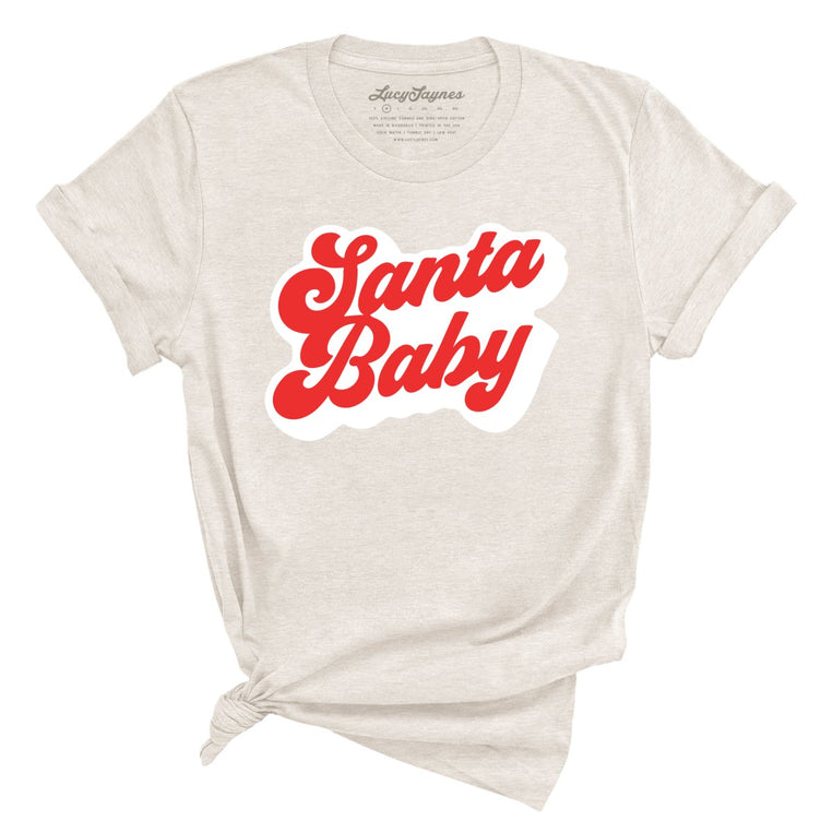 Santa Baby Graphic Tee - Heather Dust