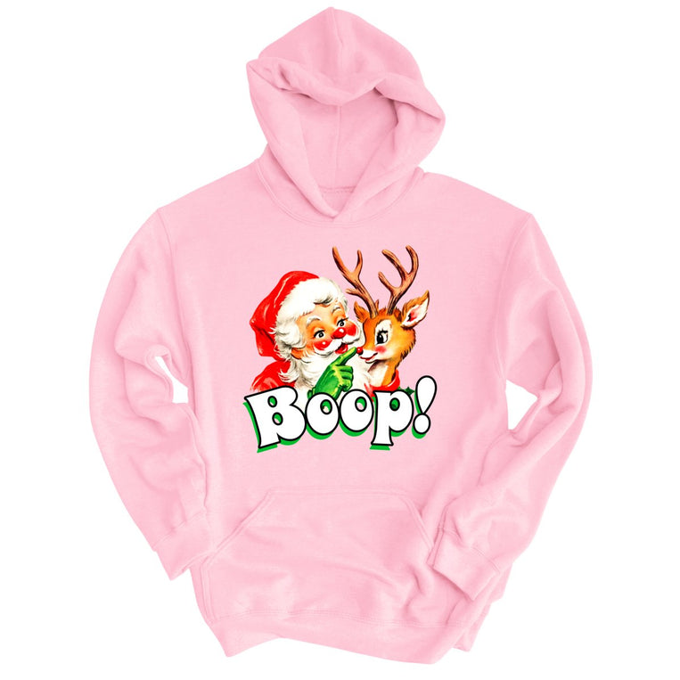 Santa Boop Graphic Hoodie - Light Pink