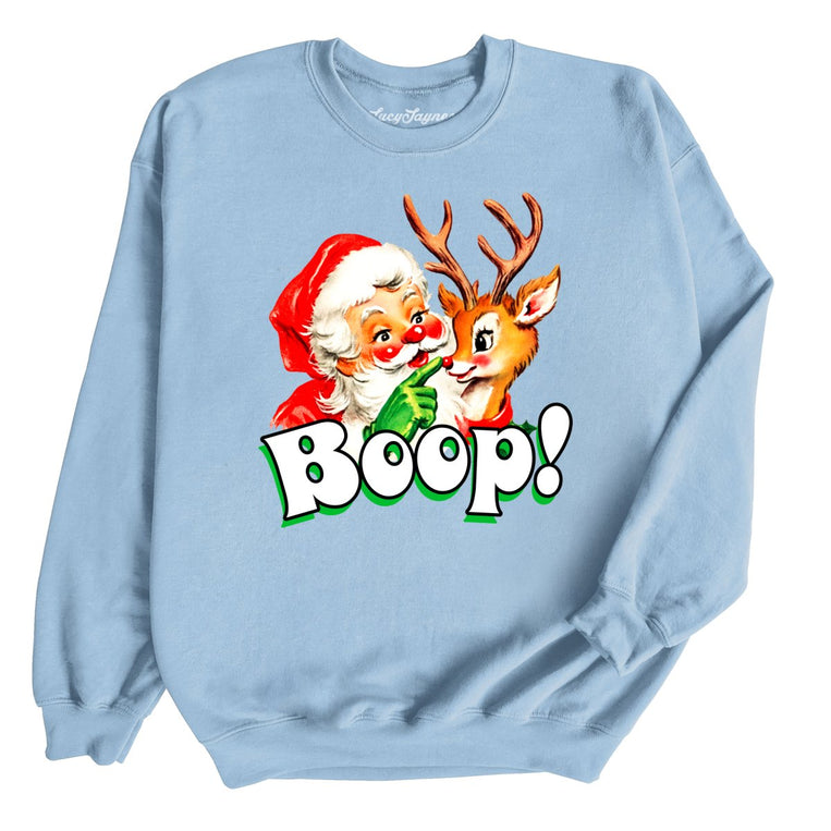 Santa Boop Graphic Sweatshirt - Light Blue