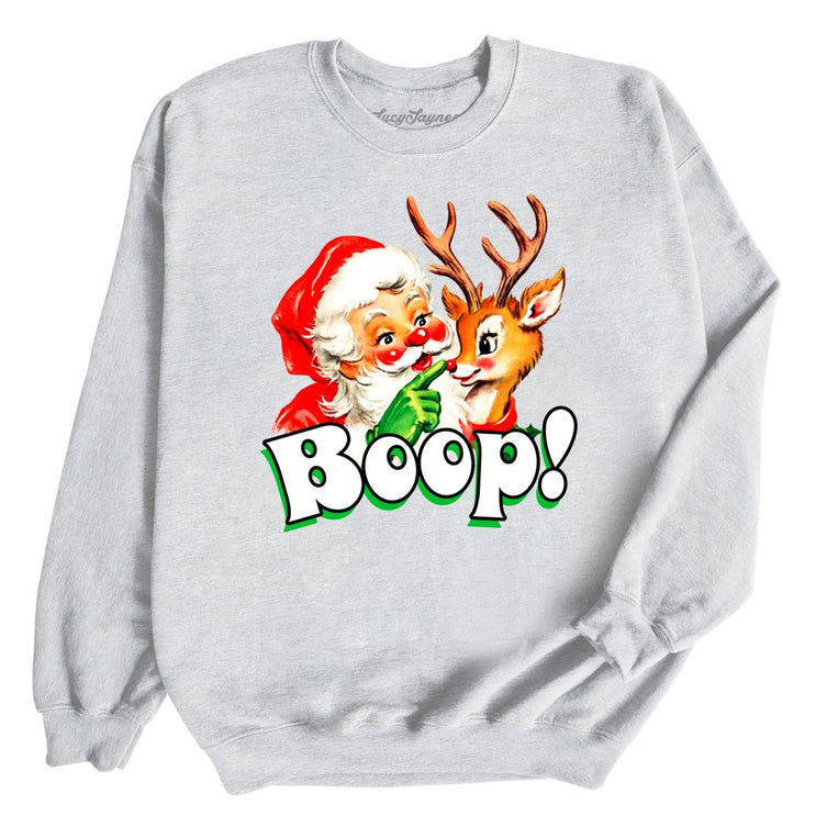 Santa Boop Graphic Sweatshirt - Ash