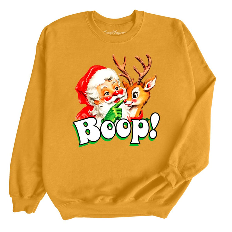 Santa Boop Graphic Sweatshirt - Gold