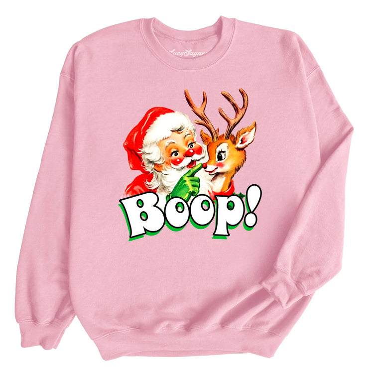 Santa Boop Graphic Sweatshirt - Light Pink