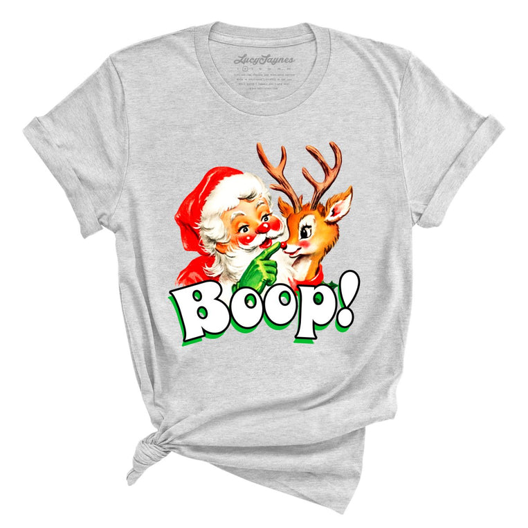 Santa Boop Graphic Tee - Athletic Heather