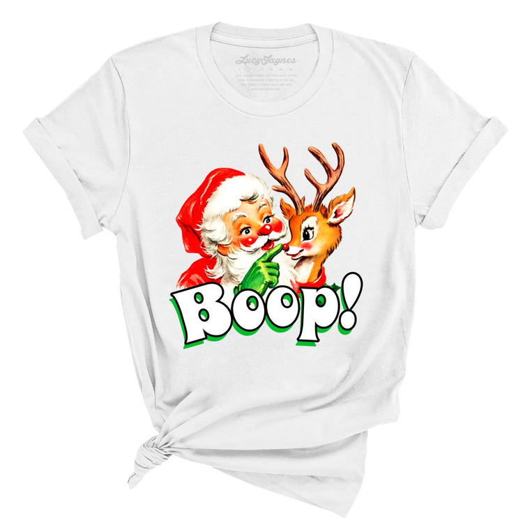 Santa Boop Graphic Tee - White