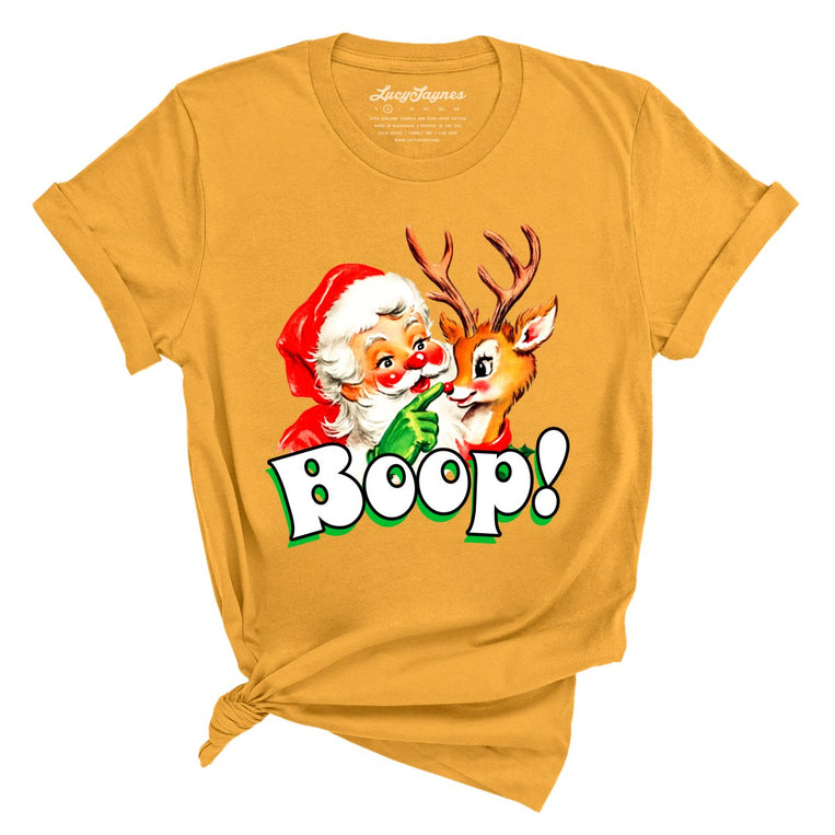 Santa Boop Graphic Tee - Mustard