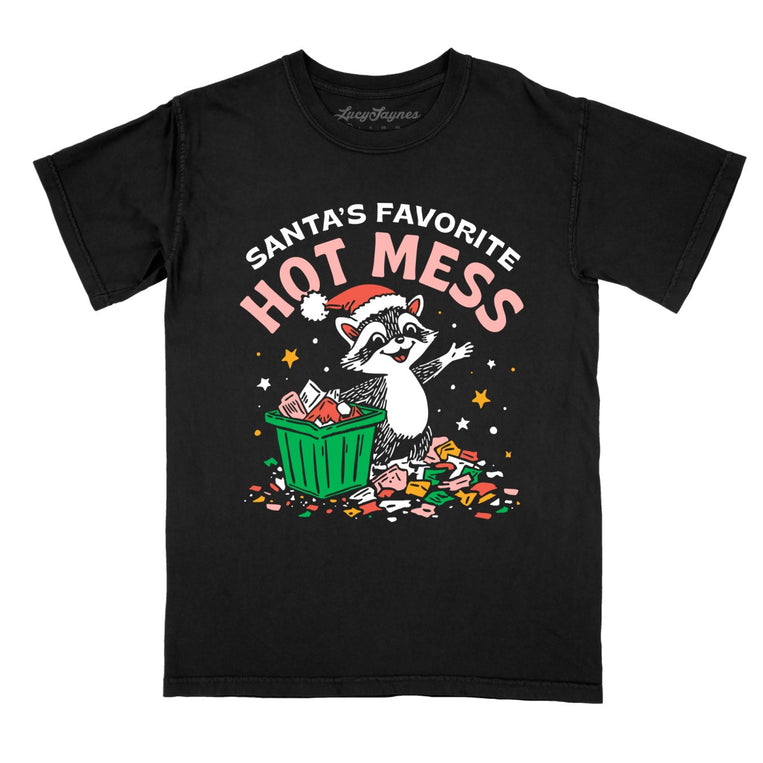 Santa's Favorite Hot Mess Comfort Colors Graphic Tee