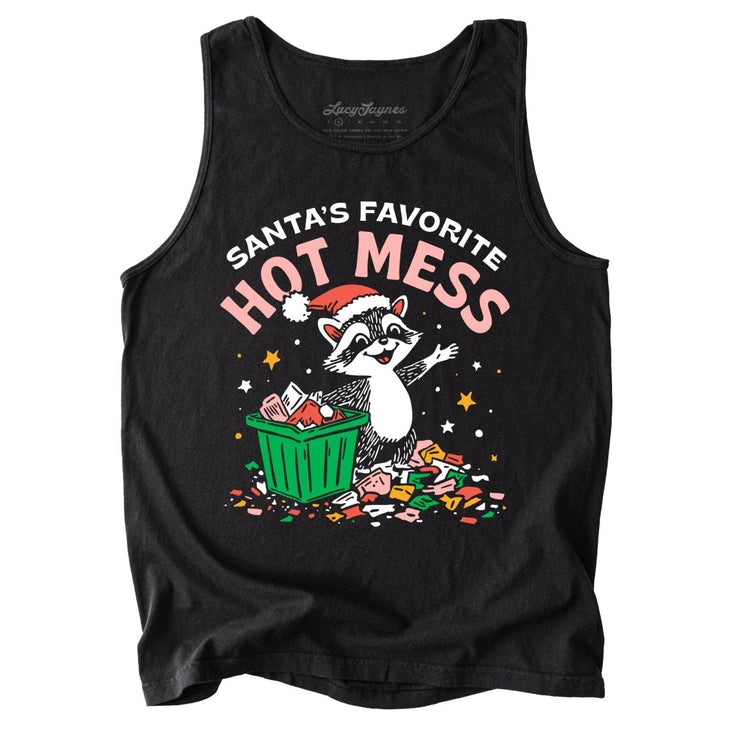 Santa's Favorite Hot Mess Comfort Colors Tank Top