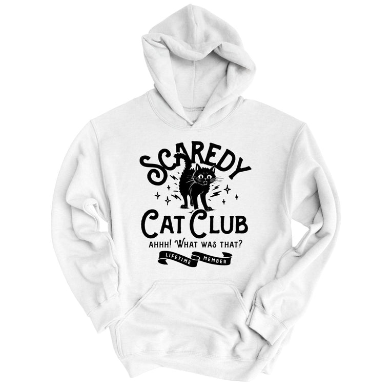 Scaredy Cat Club Graphic Hoodie - White