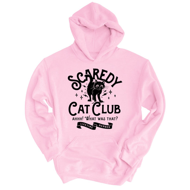 Scaredy Cat Club Graphic Hoodie - Light Pink